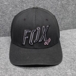 Fox Racing Hat Cap Fitted Mens S M Black Flexfit Logo Moto BMX Motocross Racing